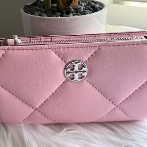 Tory Burch Willa wallet in pink plie